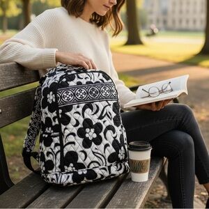Vera Bradley Quilted Campus or Laptop Backpack in the "Night and Day" Pattern